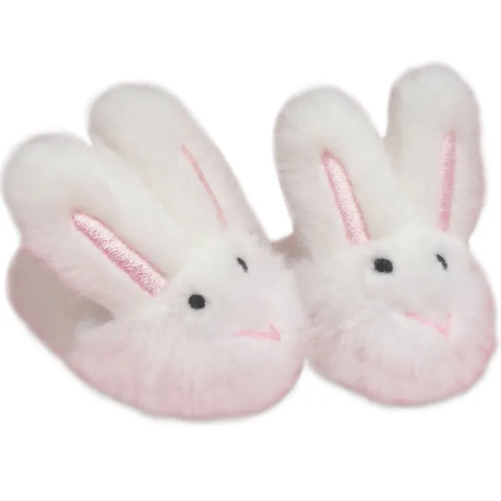 Kids Teamson Sophia's Cozy & Soft Spa Day Bathrobe and Fuzzy Bunny Slippers with Embroidered Details for 18" Dolls, Pink/White