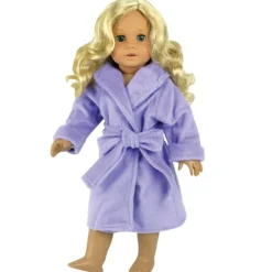 Kids Teamson Sophia's Cozy & Soft Spa Day Plush Bathrobe for 18" Dolls, Lavender