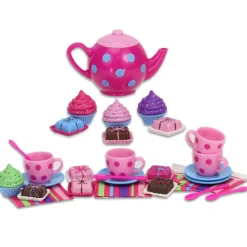 Kids Teamson Sophia's Cupcakes, Petit Four Cakes and Tea Set for Four 18" Dolls, Pink