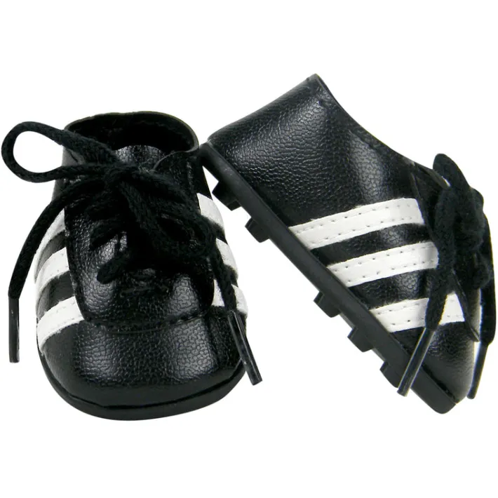 Kids Teamson Sophia's Cute Classic Faux Leather Football Soccer Cleat Shoes for 18" Dolls, Fuchsia- FINAL SALE