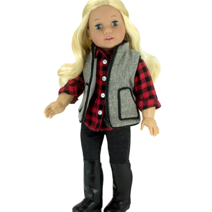 Kids Teamson Sophia’s Doll Shirt, Jeggings, Vest, and Boots Set for 18" Dolls