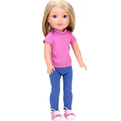 Kids Teamson Sophia's Dressy Black Flats and Pink Sneakers for 14.5