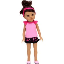Kids Teamson Sophia's Dressy Pink Flats and White Sneakers for 14.5