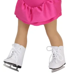 Kids Teamson Sophia's Faux Leather Ice Skates with Faux Metal Blades for 18