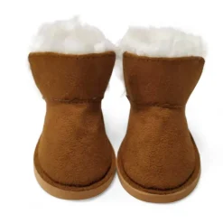 Kids Teamson Sophia’s Faux Suede Ewe Boots with Fleece Lining for 18” Dolls, Cognac Brown