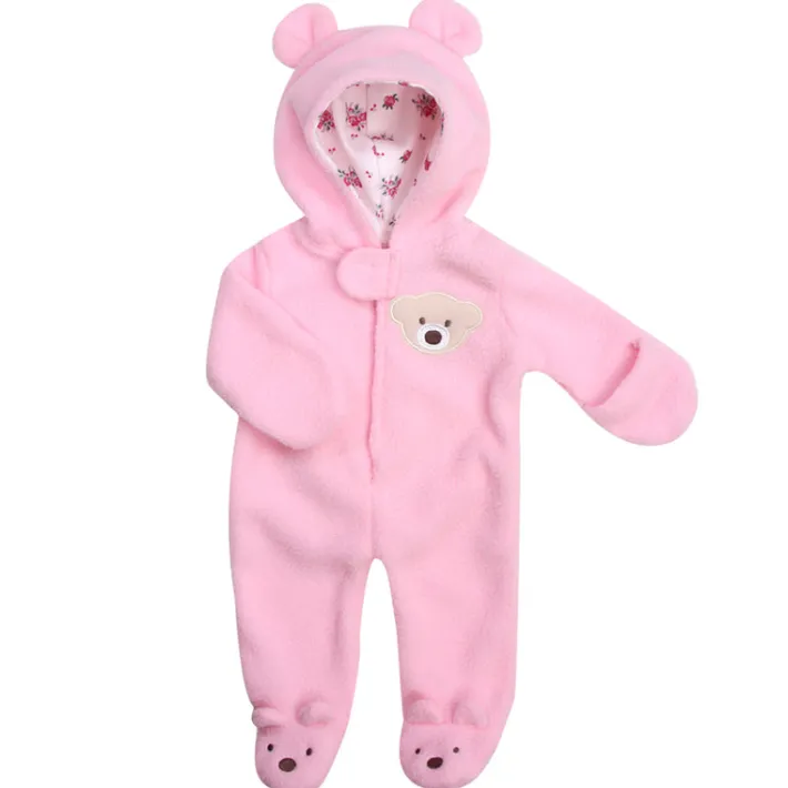 Kids Teamson Sophia's Fleece Bear Hooded Snowsuit and Mittens for 15" Baby Dolls, Pink
