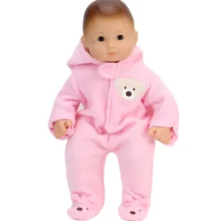 Kids Teamson Sophia's Fleece Bear Hooded Snowsuit and Mittens for 15