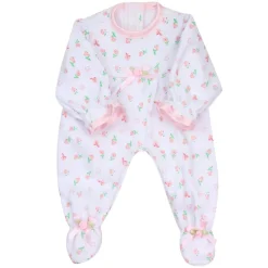 Kids Teamson Sophia's Floral Print Pajama Onesie for 15" Baby Dolls, White/Pink