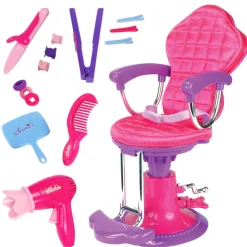 Kids Teamson Sophia's Hair Styling Kit with Salon Chair Set for 18'' Dolls, Pink