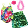 Kids Teamson Sophia's Hawaiian Hibiscus Print Bathing Suit, Grass Skirt, Lei and Hair Flower for 18'' Dolls, Multi
