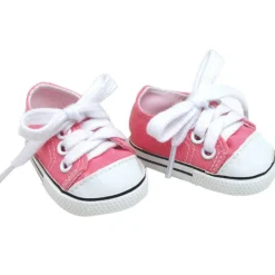 Kids Teamson Sophia's Light Pink Canvas Sneaker Shoe with Laces for 18" Dolls -FINAL SALE