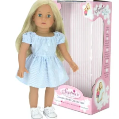 Kids Teamson Sophia's Modern Girl Collection Posable 18'' Soft Bodied Vinyl Dolls "Sophia" with Blonde Hair and Blue Eyes