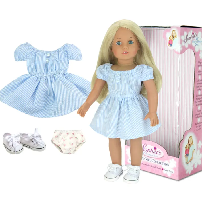 Kids Teamson Sophia's Modern Girl Collection Posable 18'' Soft Bodied Vinyl Dolls "Sophia" with Blonde Hair and Blue Eyes