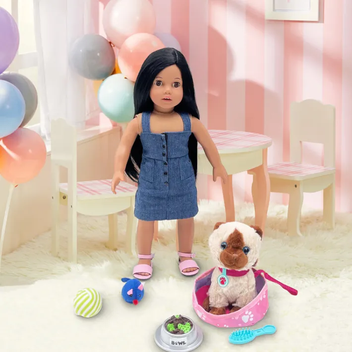 Kids Teamson Sophia's Modern Girl Collection Posable 18'' Soft Bodied Vinyl Dolls “Julia" with Dark Brown Hair & Brown Eyes- FINAL SALE