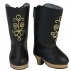 Kids Teamson Sophia’s Nordic Royal Princess Costume Dress Up Frozen Winter Adventure Boots with Gold Embellishment and Heel for 18” Dolls, Black