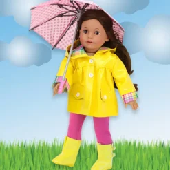 Kids Teamson Sophia's Open/Close Umbrella with Strap on Handle for 18