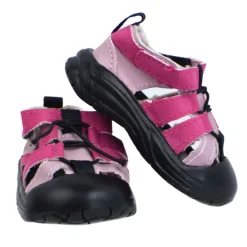 Kids Teamson Sophia's Outdoor Style Athletic Hiking Sandals for 18" Dolls, Pink/Black- FINAL SALE