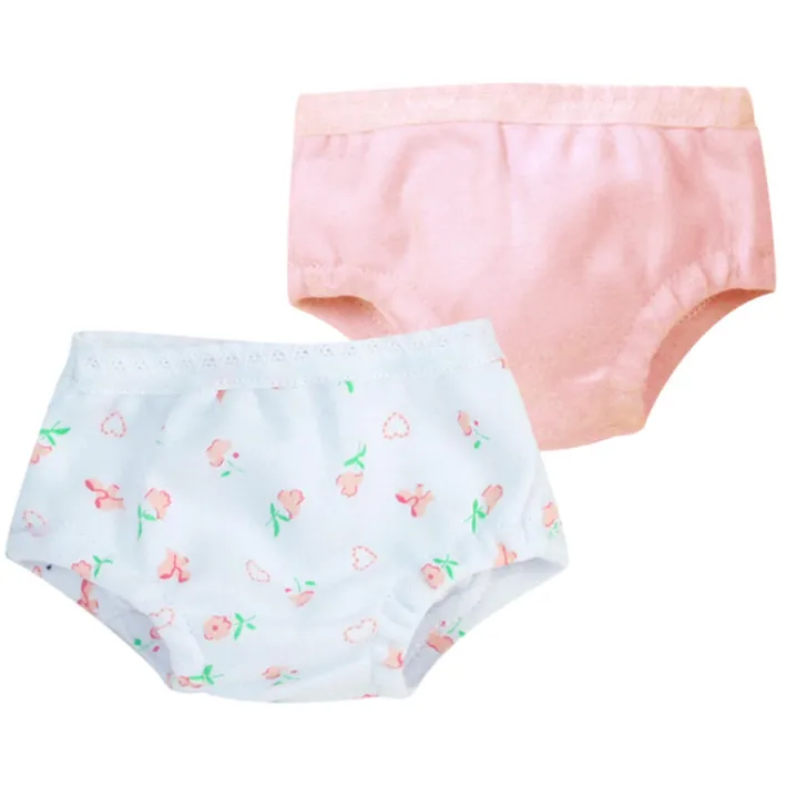Kids Teamson Sophia’s 2-Pack of Lace-Trimmed Panties for 18" Dolls, Light Pink/White