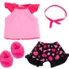 Kids Teamson Sophia's Pajama Set with Slippers for 14.5" Dolls, Pink/Black