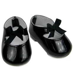 Kids Teamson Sophia's Patent Leather Mary Jane Style Tap Shoes with Bow for 18" Dolls, Black- FINAL SALE
