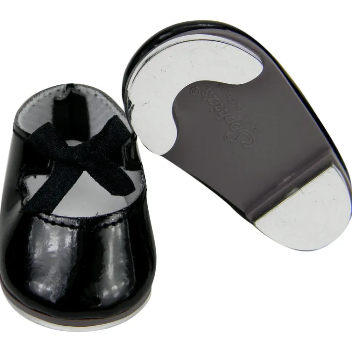 Kids Teamson Sophia's Patent Leather Mary Jane Style Tap Shoes with Bow for 18" Dolls, Black- FINAL SALE