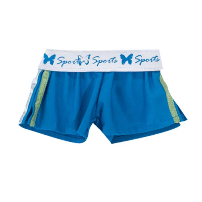 Kids Teamson Sophia's Peace Sign Tee & Sports Shorts with Elastic Waistband for 18" Dolls, White/Blue- FINAL SALE