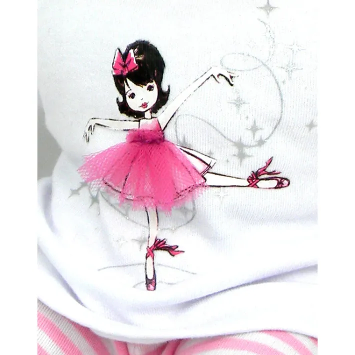 Kids Teamson Sophia’s 3-Piece Ballerina Pajama Set for 15" Baby Dolls, Pink/White