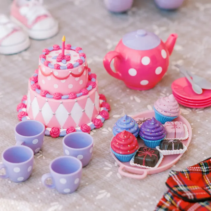 Kids Teamson Sophia’s 21-Piece Cake & Tea Party Accessories Set for 18" Dolls, Multi