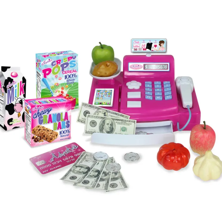 Kids Teamson Sophia's 10-Piece Cash Register and Groceries Set for 18" Dolls, Multi -FINAL SALE