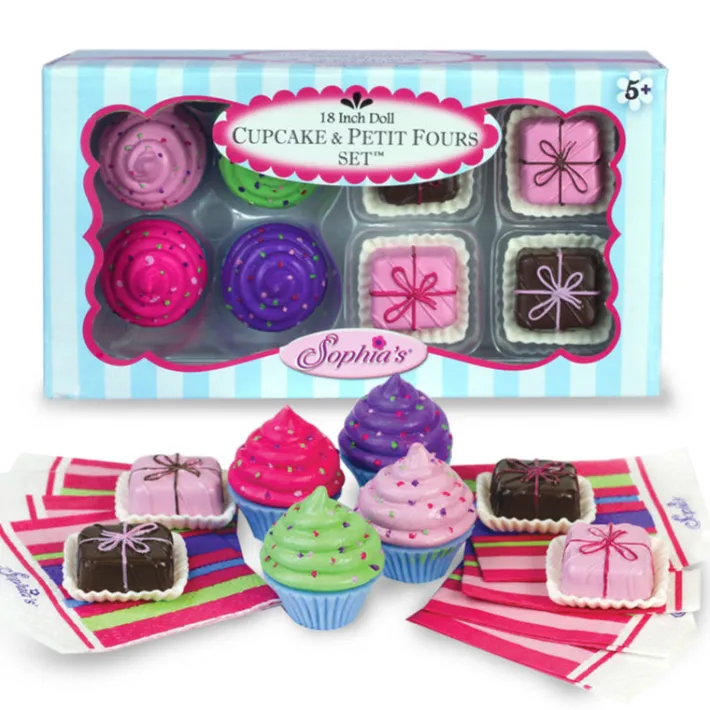 Kids Teamson Sophia's 12-Piece Cupcakes & Petit Fours Dessert Set for 18" Dolls, Multi- FINAL SALE