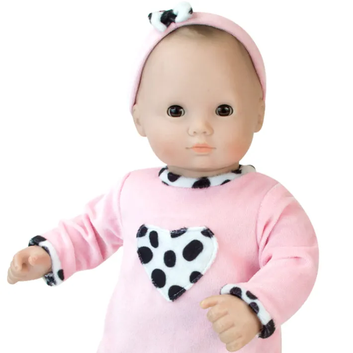 Kids Teamson Sophia's 3-Piece Dalmatian Print Outfit for 15" Baby Dolls, Pink/Black/White