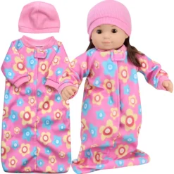 Kids Teamson Sophia's 2-Piece Fleece Sleep Sack and Hat Set for 15
