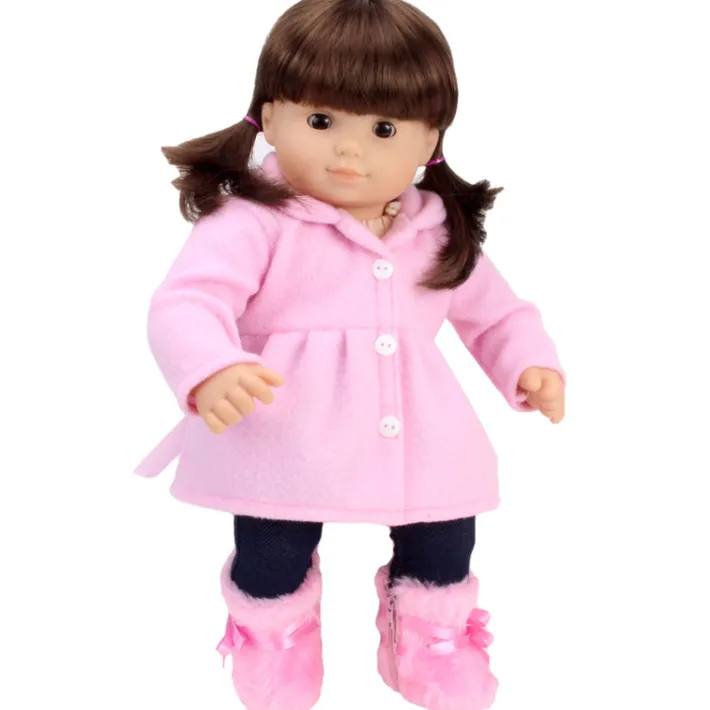 Kids Teamson Sophia's 3-Piece Fleece Winter Set with Pea Coat, Boots and Hat, Light Pink- FINAL SALE