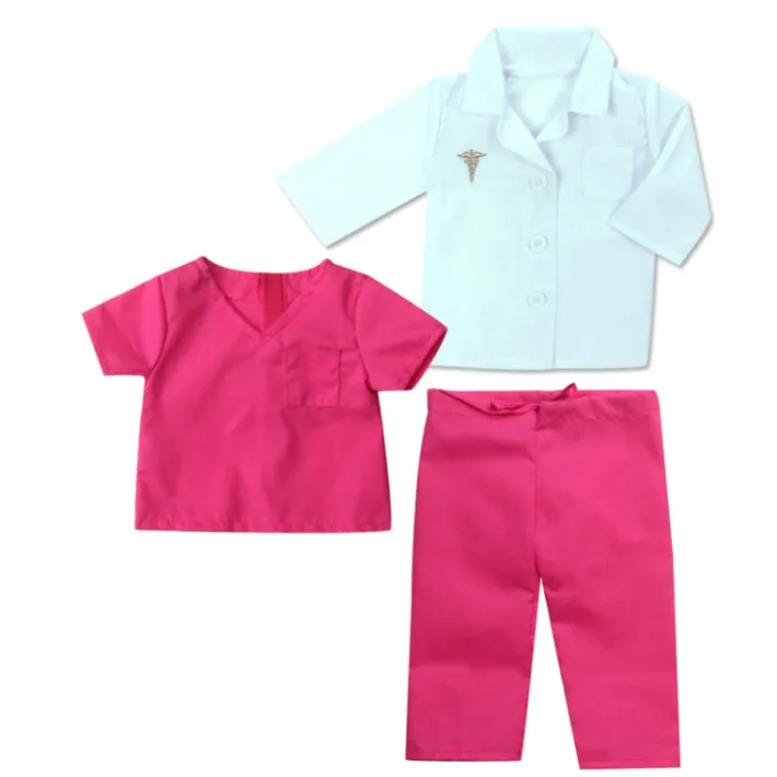Kids Teamson Sophia's 10-Piece Medical Set wth Scrubs, Lab Jacket and Accessories for 18" Dolls, Multi