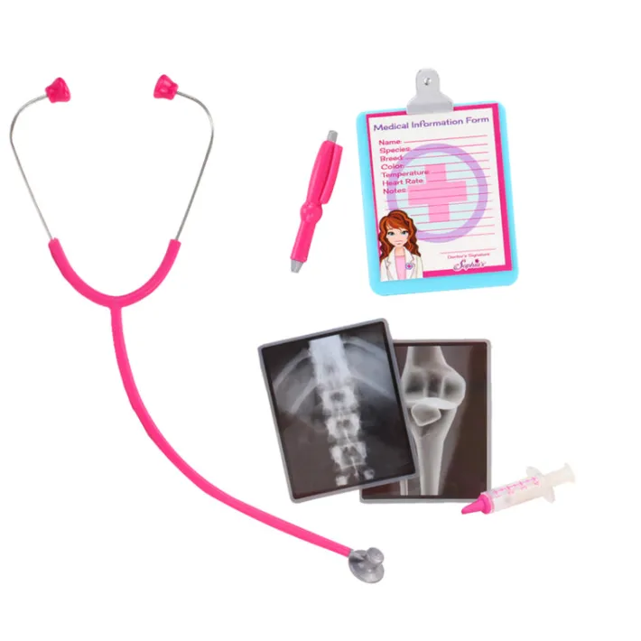 Kids Teamson Sophia's 10-Piece Medical Set wth Scrubs, Lab Jacket and Accessories for 18" Dolls, Multi