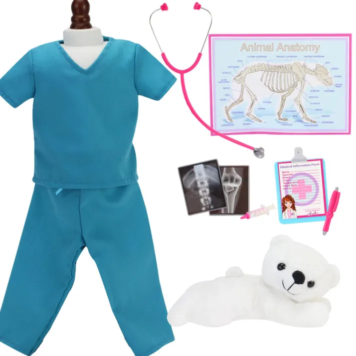 Kids Teamson Sophia's 11-Piece Smithsonian Veterinarian Set for 18" Dolls, Multi- FINAL SALE