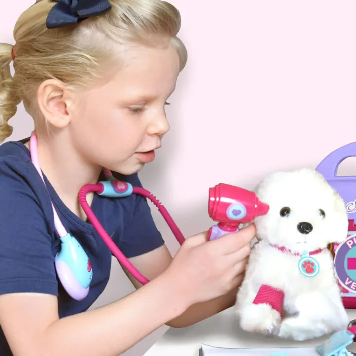 Kids Teamson Sophia's 10-Piece Veterinarian Kit with Realistic Devices and Puppy for 18" Dolls, Multi