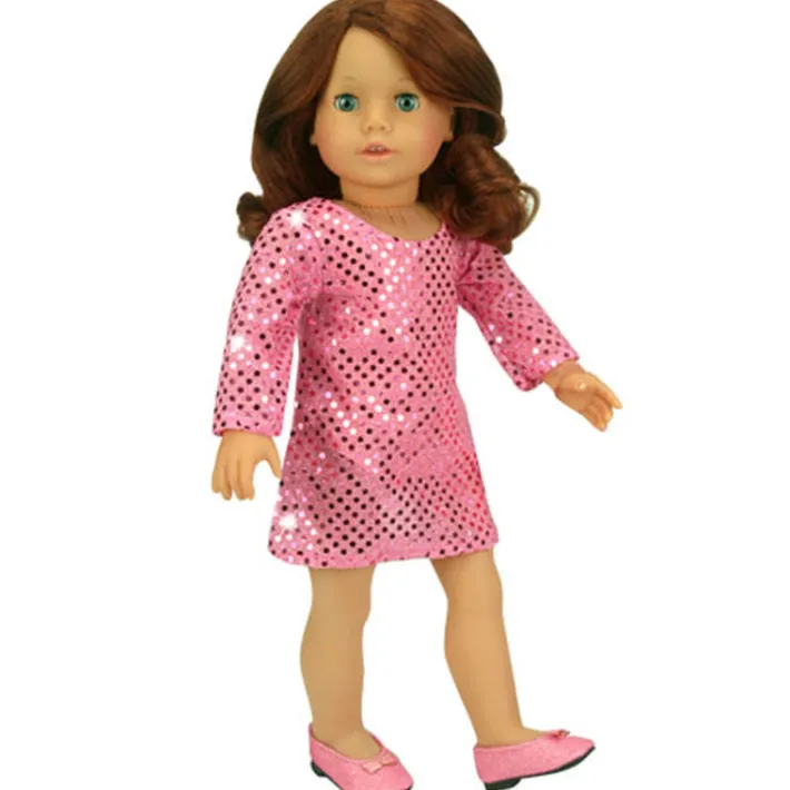 Kids Teamson Sophia’s Pink Glitter Dress Shoes Accessory for 18" Dolls