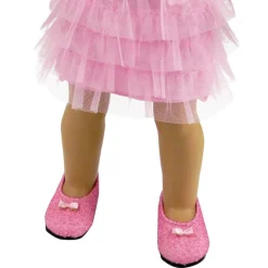 Kids Teamson Sophia’s Pink Glitter Dress Shoes Accessory for 18