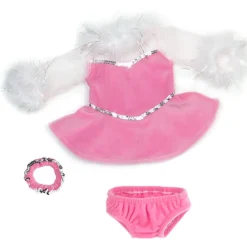 Kids Teamson Sophia's Pink Velvet with White Faux Fur Trim and Mesh Sleeves Ice Skating Costume for 18"Dolls- FINAL SALE