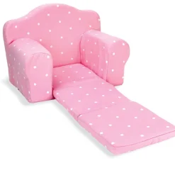 Kids Teamson Sophia's Plush Pink/White Polka Dot Pull-Out Chair Bed for 18'' Dolls