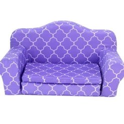 Kids Teamson Sophia’s Plush Purple/White Moroccan Print Pull-Out Sofa/Bed Sized for 18" Dolls