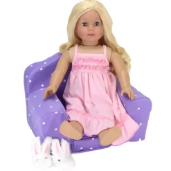 Kids Teamson Sophia's Plush Purple/White Polka Dot Pull-Out Chair Bed for 18'' Dolls