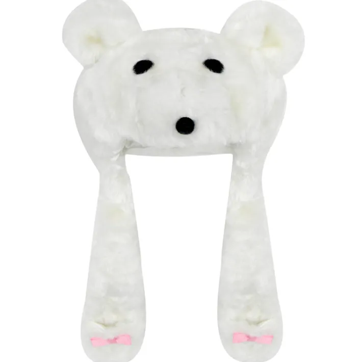 Kids Teamson Sophia’s Polar Bear Faux Fur Hat with Hand-Warming Pockets for 18” Dolls, White