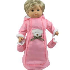 Kids Teamson Sophia's Polar Bear Hooded Snowsuit with Mittens for 15" Baby Dolls, Pink- FINAL SALE