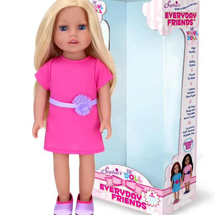Kids Teamson Sophia's Posable 18" All Vinyl Blonde Hair Dolls "Chloe" with Blue Eyes