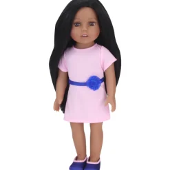 Kids Teamson Sophia's Posable 18" All Vinyl Dark Brown Hair Dolls "Brooklyn" with Brown Eyes- FINAL SALE