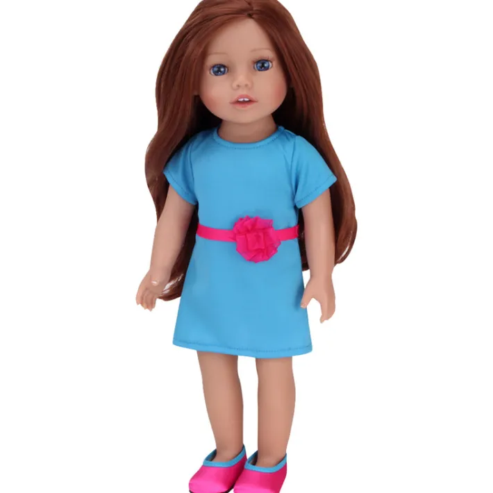 Kids Teamson Sophia's Posable 18" All Vinyl Auburn Hair Dolls "Hailey" with Blue Eyes