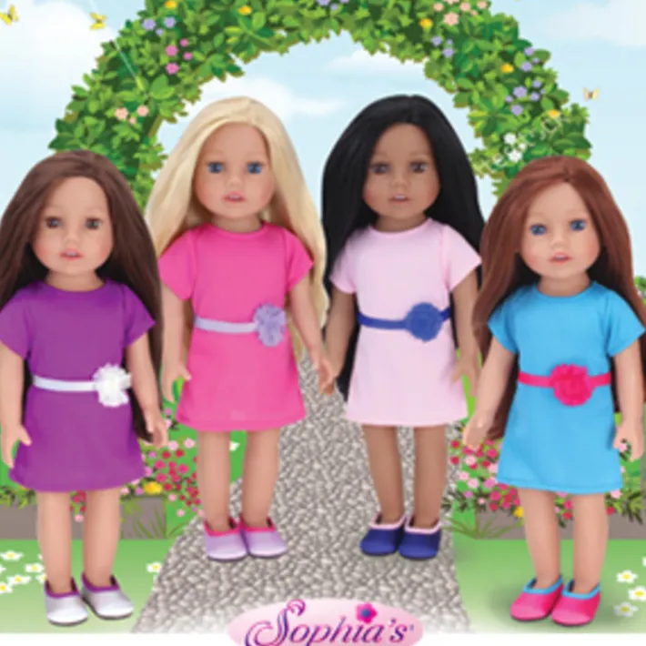 Kids Teamson Sophia's Posable 18" All Vinyl Auburn Hair Dolls "Hailey" with Blue Eyes