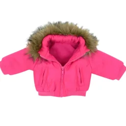 Kids Teamson Sophia's Puffy Jacket with Faux Fur Trim for 18